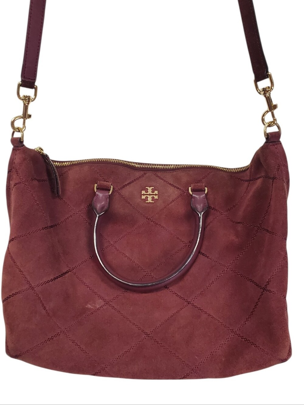 Festival Classic Braided Burgandy Tory Burch Frida Purse Shoulder Bag Preppy